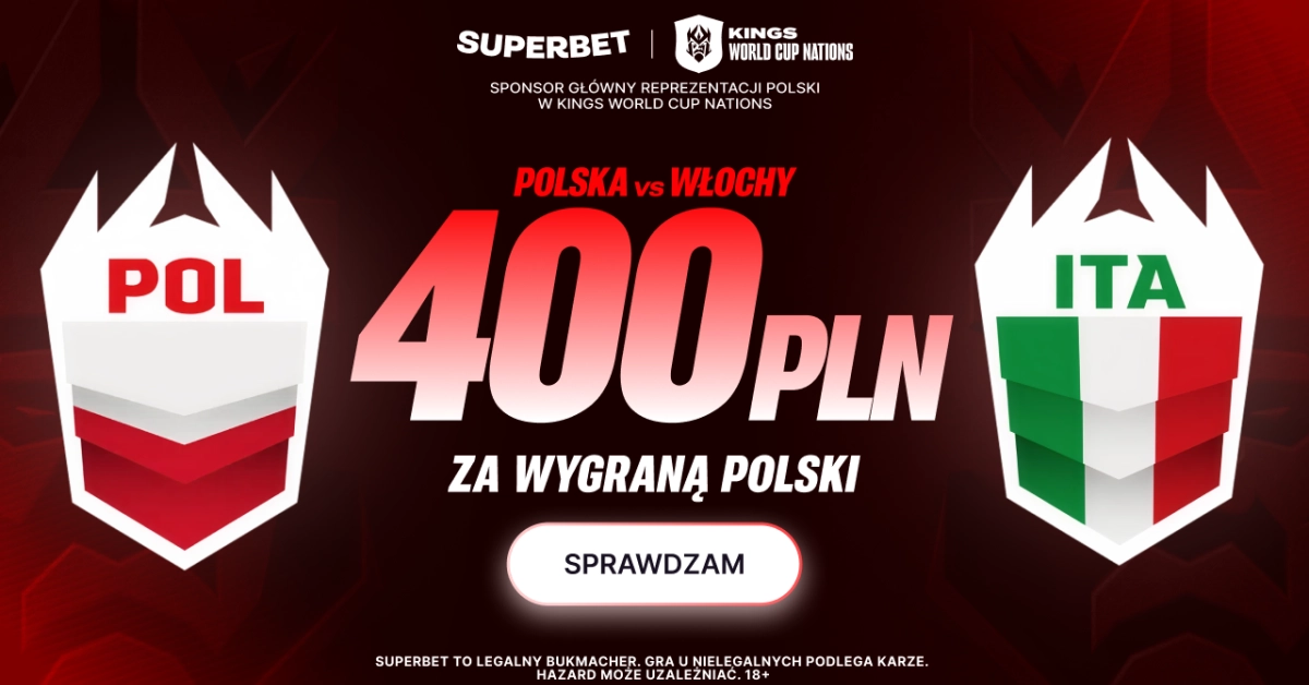 400 PLN na Polska – Włochy (Kings World Cup Nations)