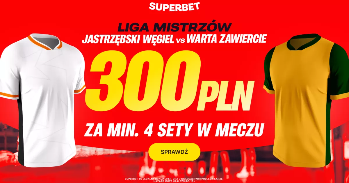 300 PLN za typ na mecz Jastrzębski Węgiel – Warta Zawiercie