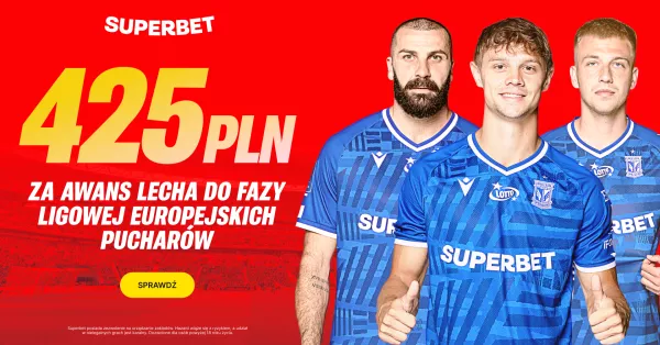 Superbet: Bonus 425 PLN za trafiony typ na awans Lecha Poznań