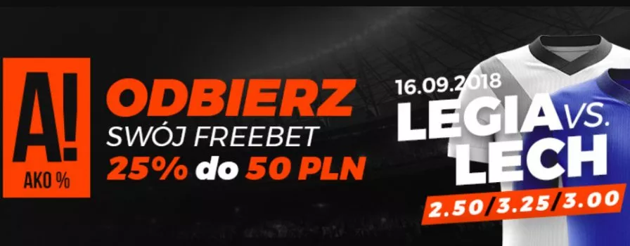 Freebet na mecz Legia - Lech