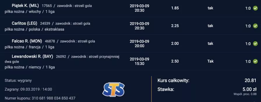 STS sprawdź kupon. Gdzie wpisać numer kuponu?