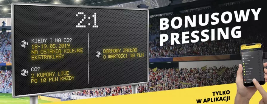 Bonusowy pressing Fortuna. Bonus 10 PLN!