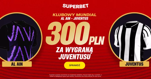Wygrana Juventusu z premią 300 PLN od Superbet