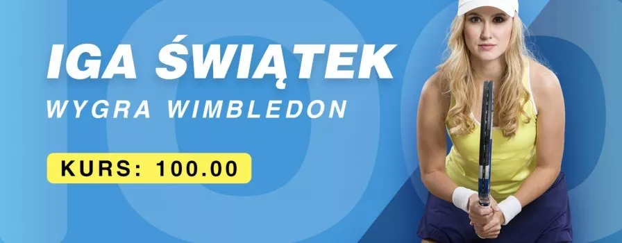 Zwycięstwo Świątek w Wimbledonie z kursem 100.00 w BetCris!