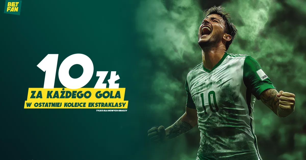 Betfan na 34. kolejkę Ekstraklasy – 10 PLN za każdego gola