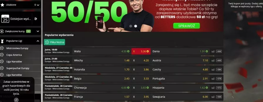 Legalny bukmacher Betters. Promocje, bonusy, kod promocyjny