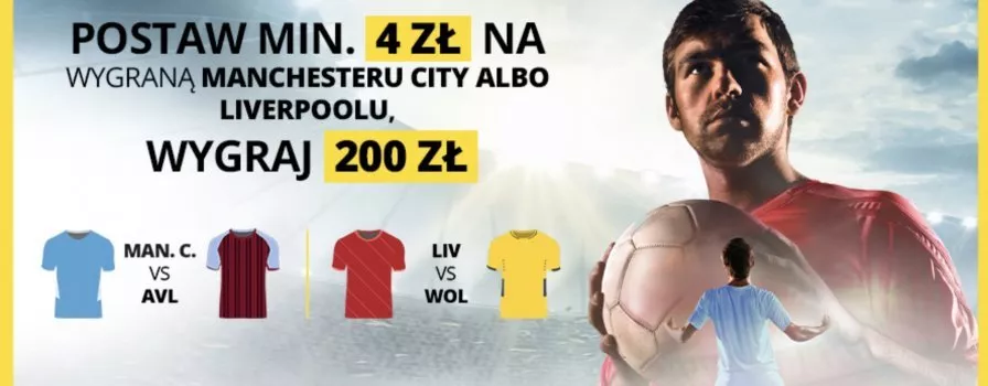 Bonus 200 zł za wygraną City lub Liverpoolu w Fortunie