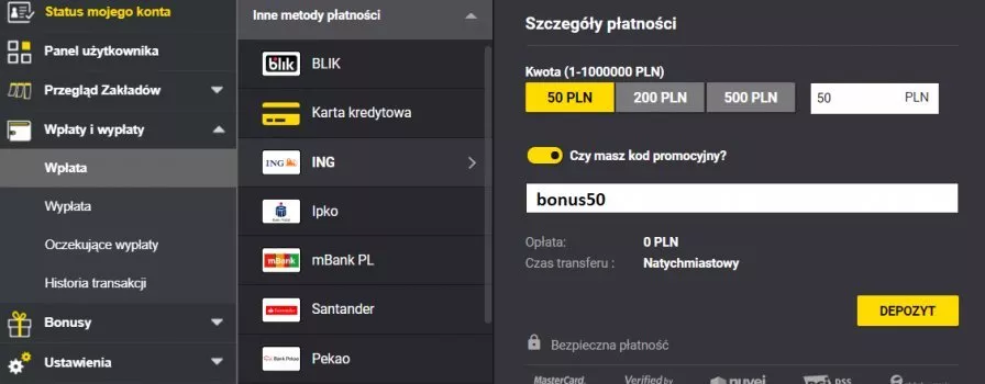 Dodatkowy bonus 50 PLN od Fortuny na el. MŚ 2022!