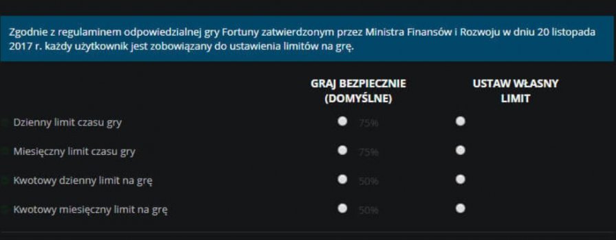 Limity u bukmachera Fortuna