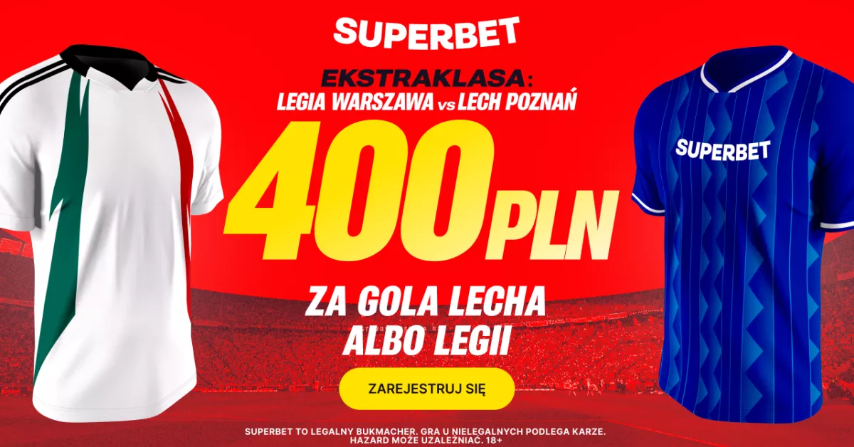 Bonus 400 PLN za gola Legii lub Lecha