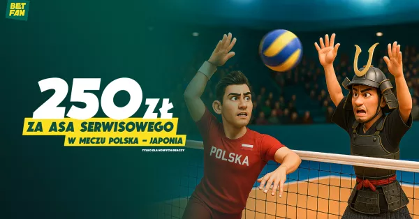 250 PLN za asa serwisowego w meczu siatkarskim Polska – Japonia