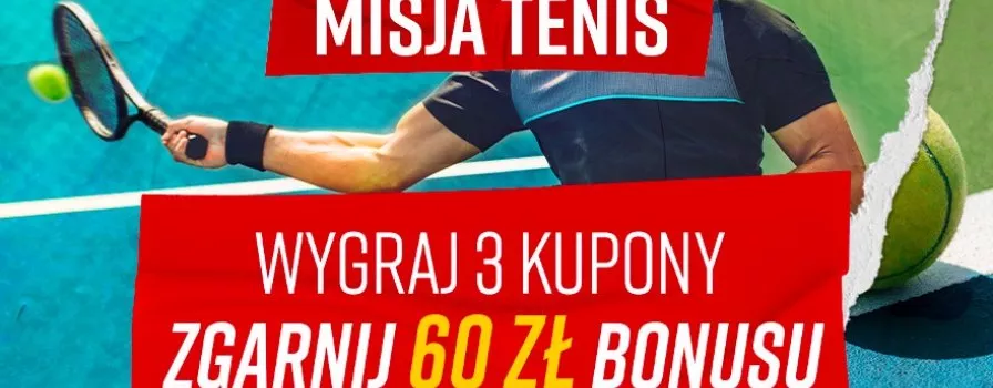 Tenisowa kasa od Betclic. 60 PLN bonusu przed weekendem!