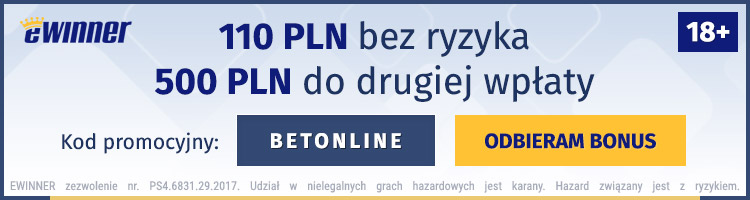 eWinner bonus powitalny - zakład bez ryzyka + 500 PLN