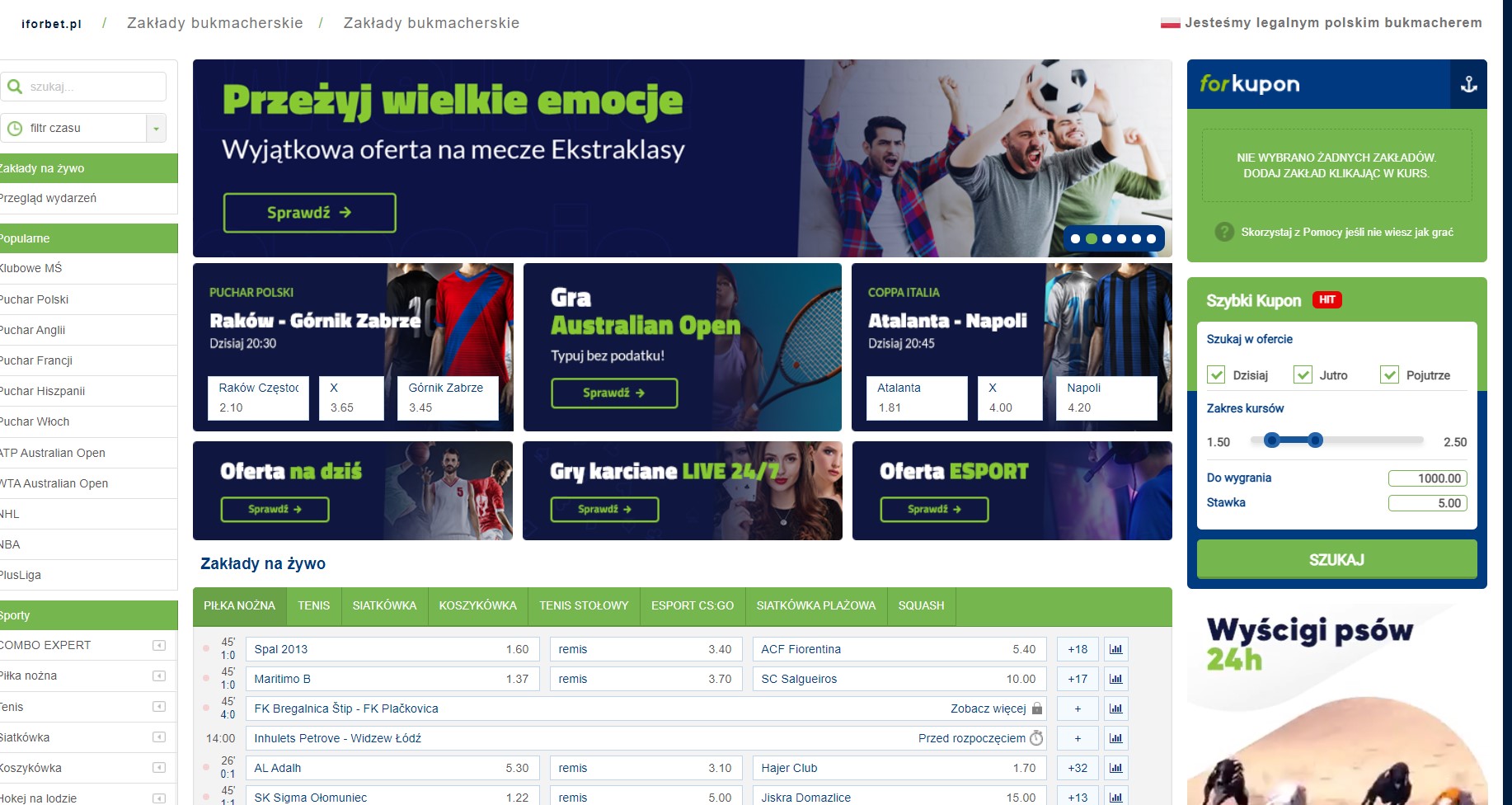 Forbet oferta internetowa - strona www