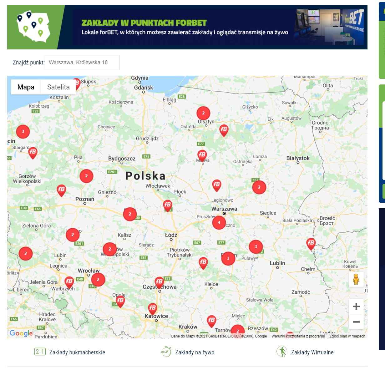 Forbet punkty stacjonarne