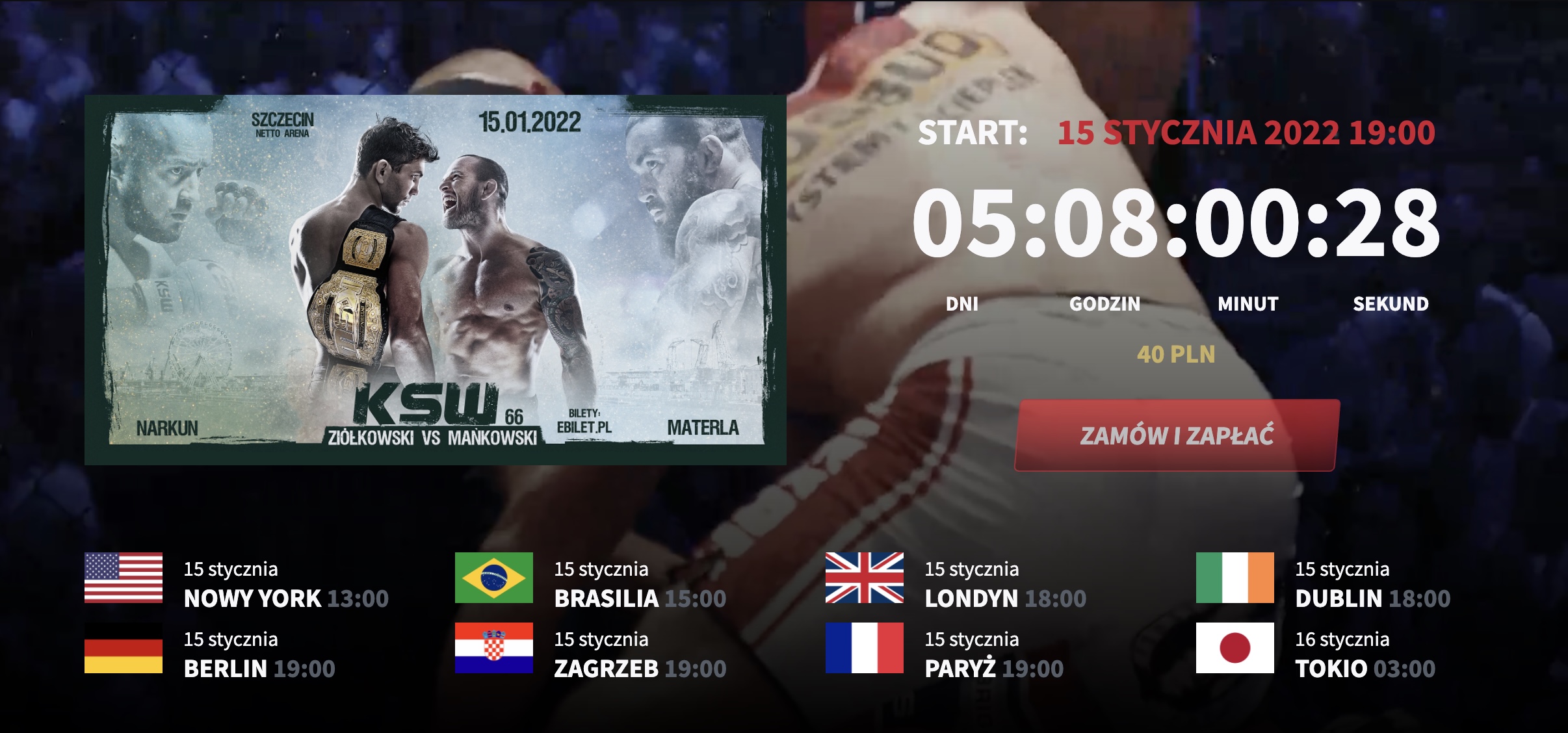 Gala KSW 66 online w platformie KSW TV