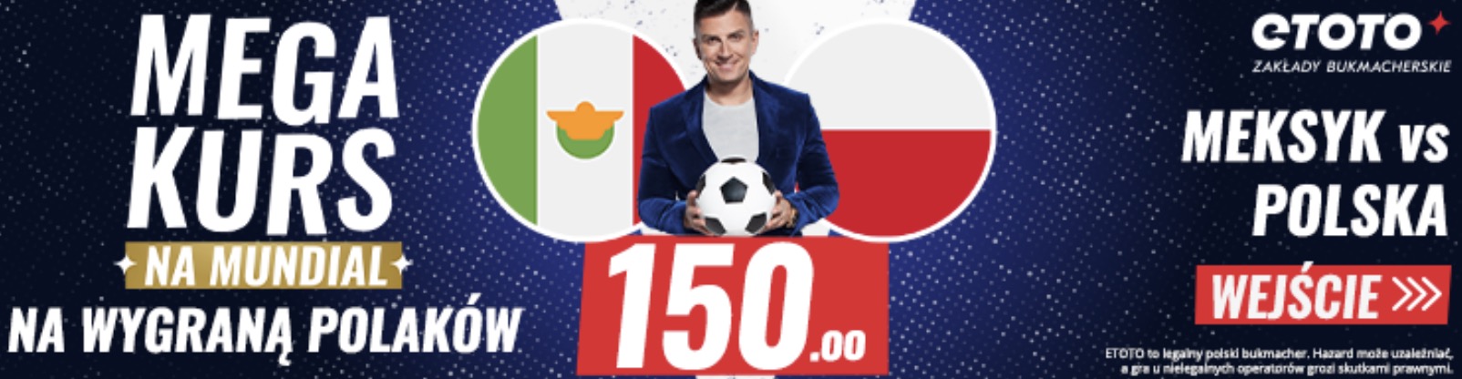 Etoto bonus kurs 150.0 na Polska - Meksyk