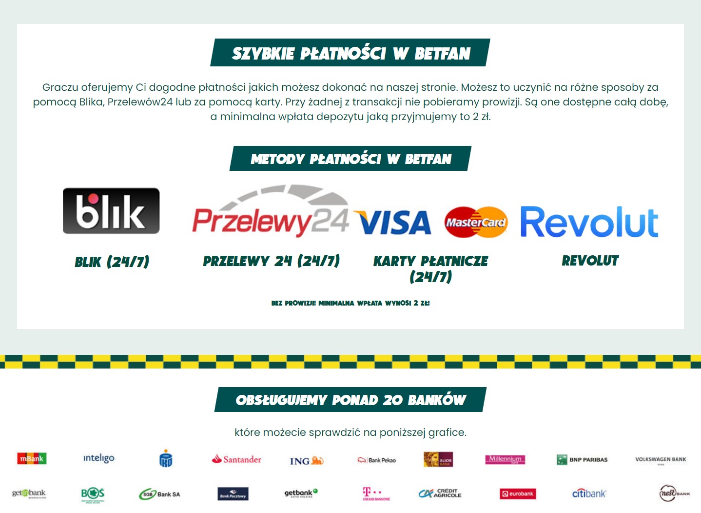 Betfan metody płatności