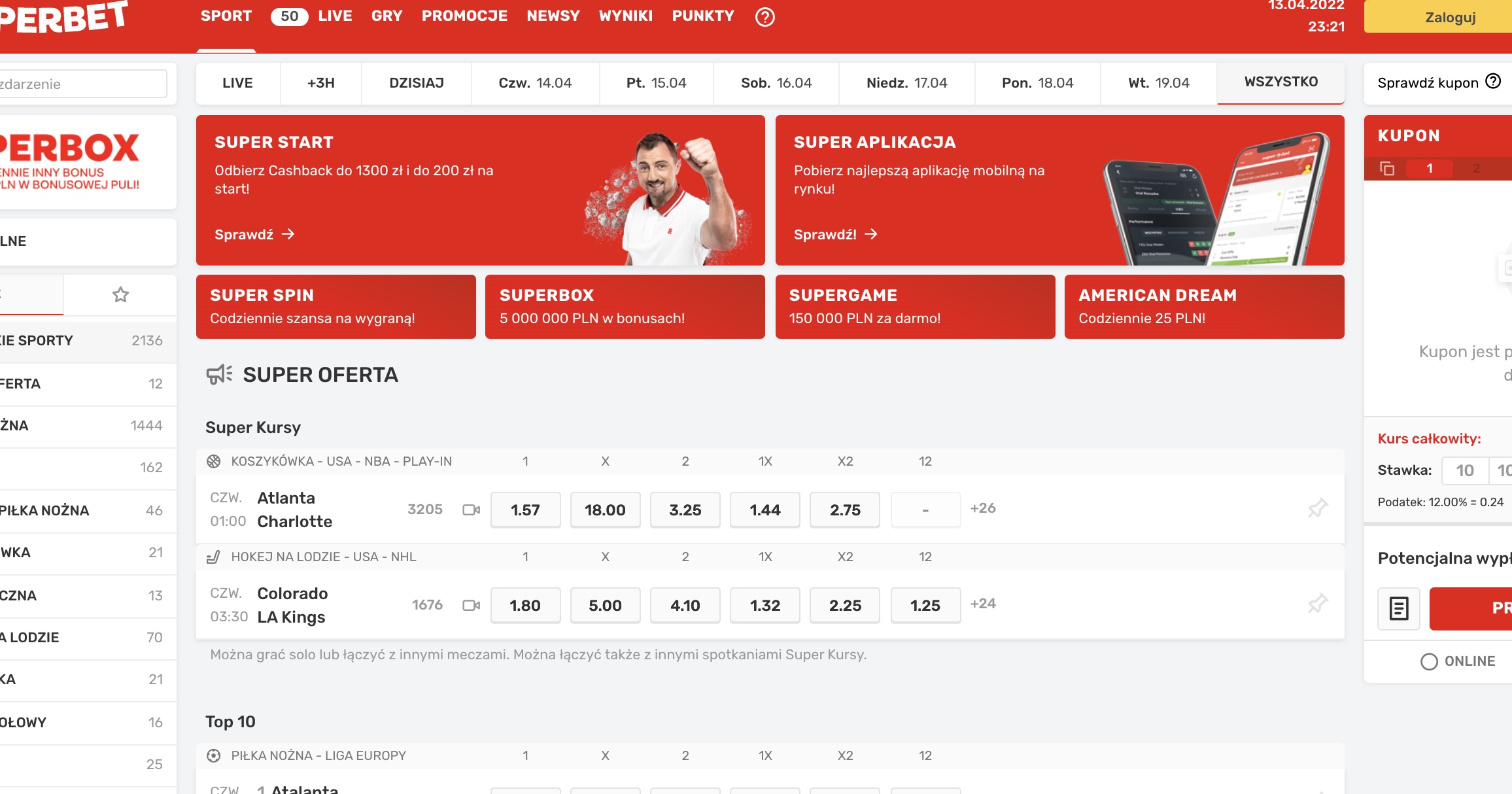 Legalny bukmacher Superbet