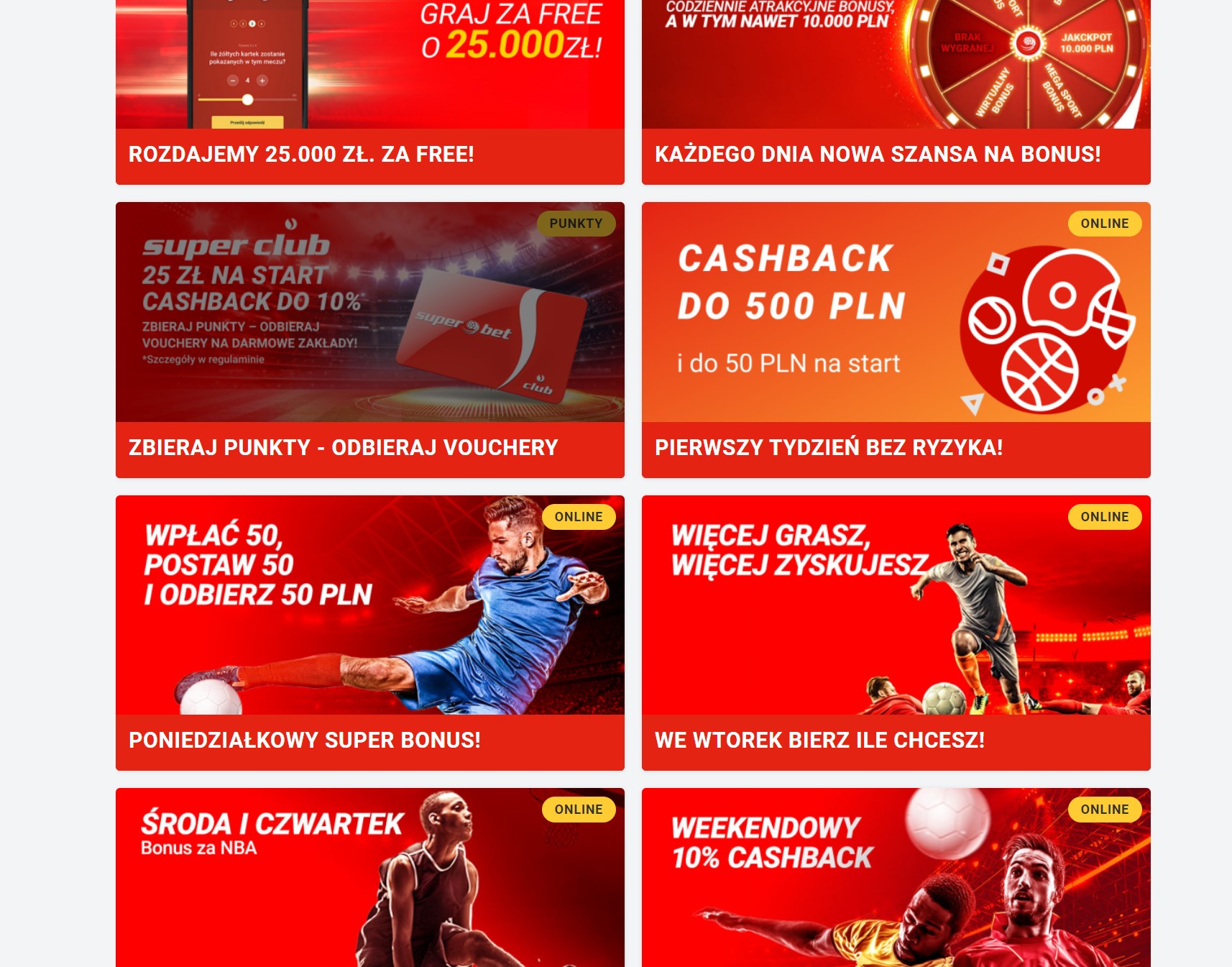 Superbet bukmacher promocje