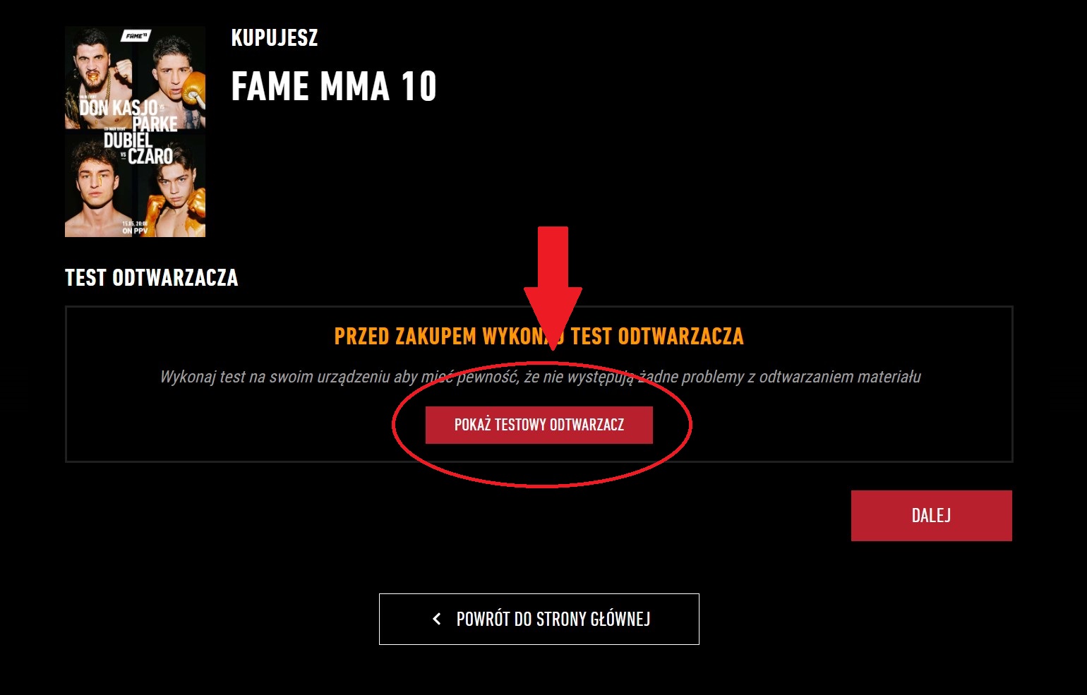 FAME MMA 10 odtwarzacz online